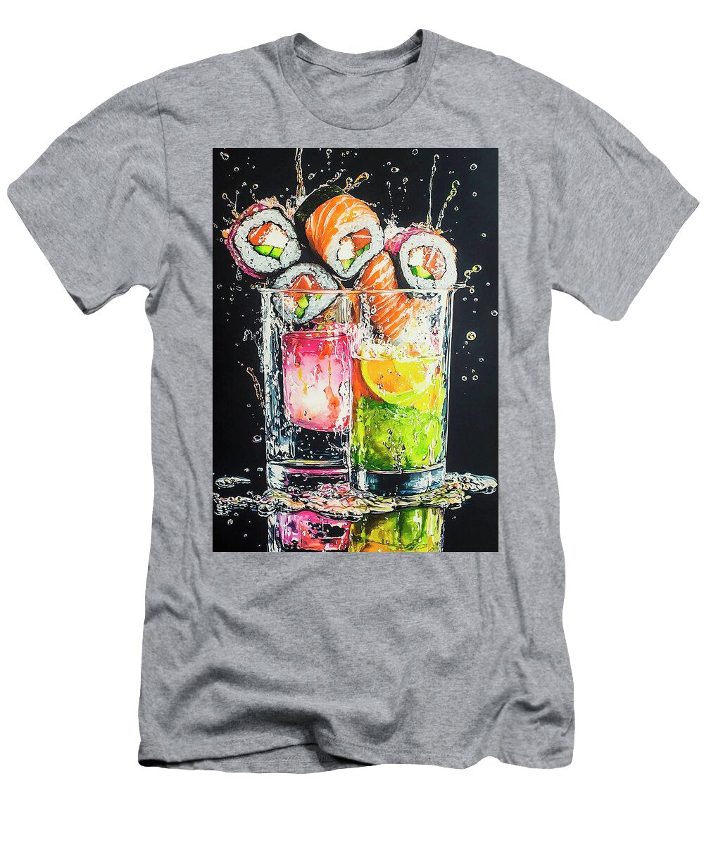 Sushi and Drinks Splash Art Merssi Norely T-Shirt
