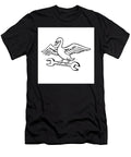 Swan Perching on Spanner Wrench Retro Mascot Aloysius Patrimonio T-Shirt