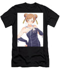 Sweating Girl Hair Buns Blue Dress Exasperated Chimera Dominic T-Shirt