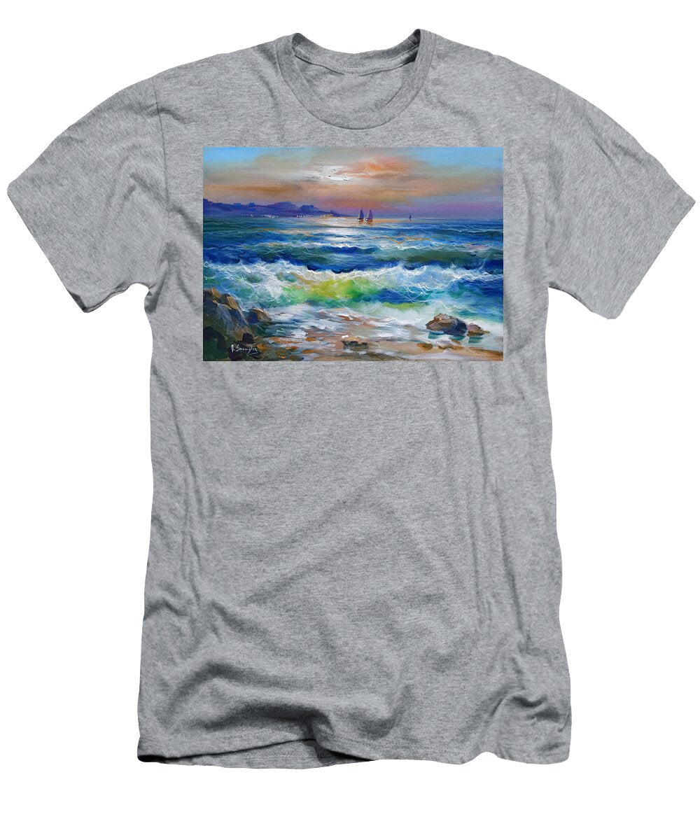 Swell At Sunset Sea Italian Painting Mario Smeraglia T-Shirt