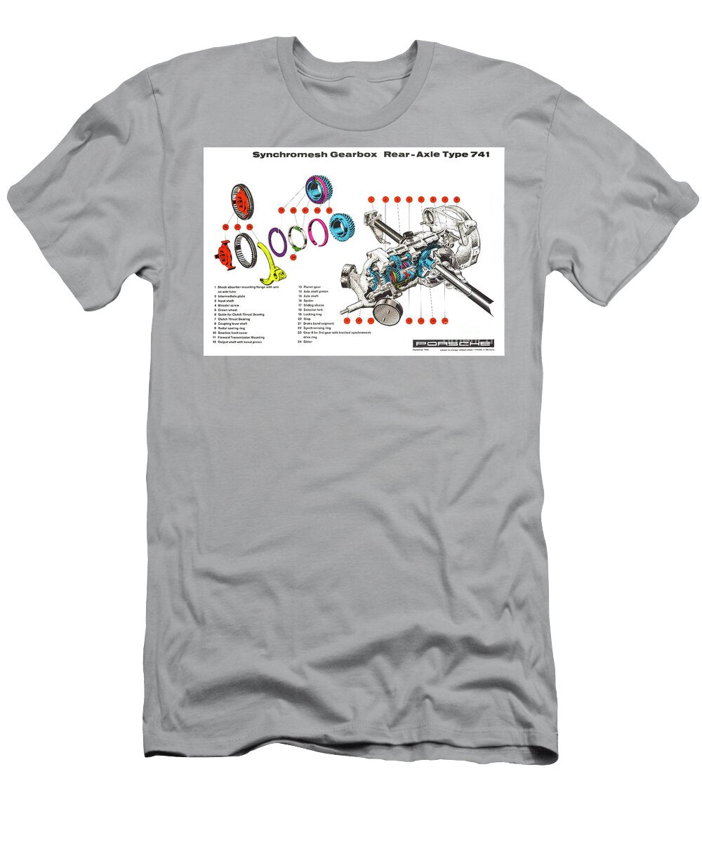 Synchromesh Gearbox Rear Axle Type 741 Showroom Porsche Poster Vladyslav Shapovalenko T-Shirt