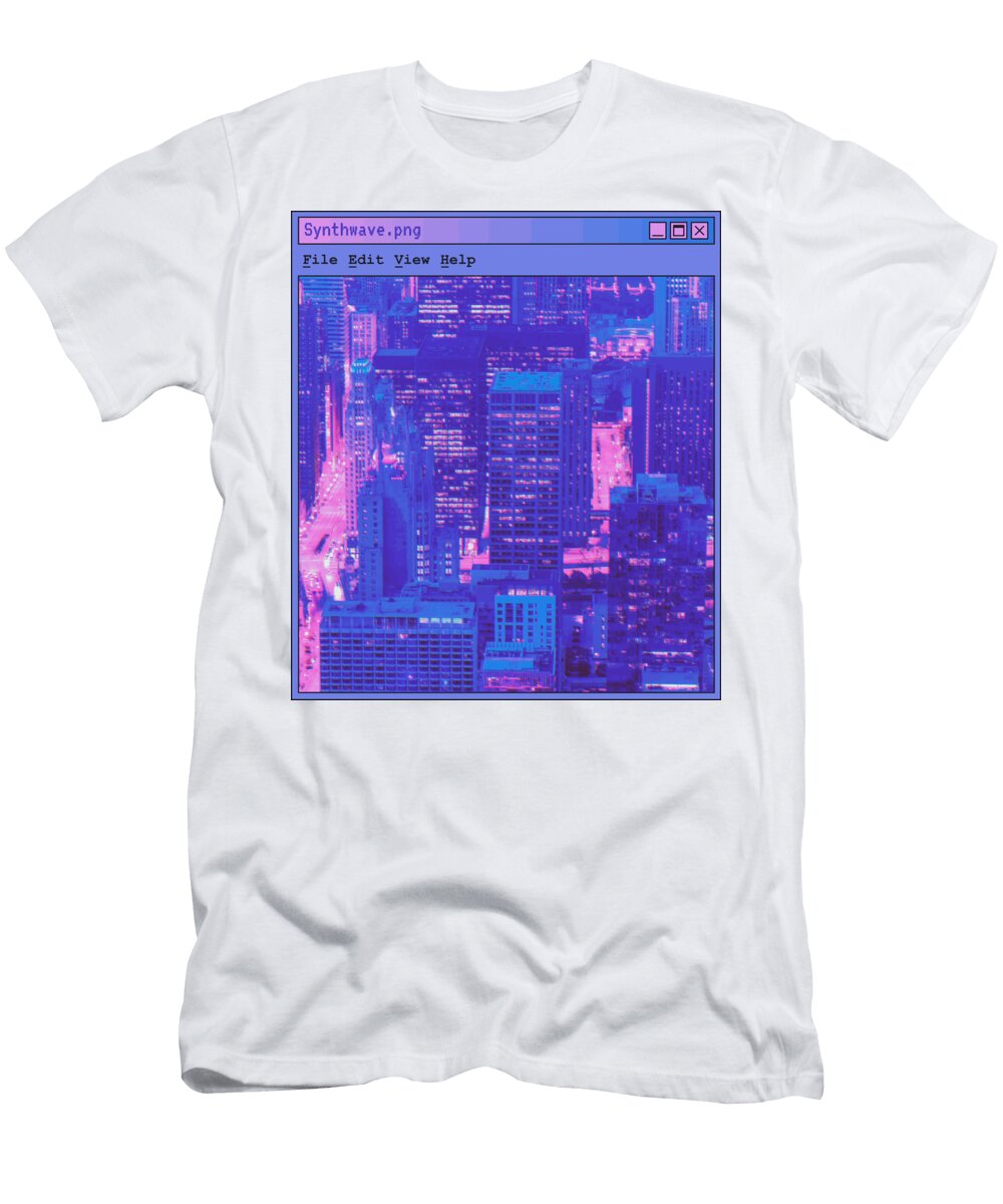 Synthwave Aesthetic Glitch City Asian Euphoria in Urban Landscape Dnt Prints T-Shirt