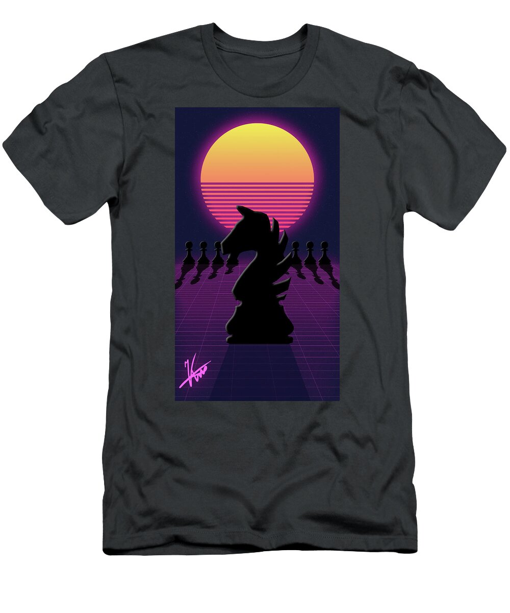 Synthwave Chess Knight Kenan Mujic T-Shirt