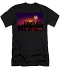 Synthwave Cityscape D20 Dice Moon Tabletop Rpg Landscapes Pixel Coated T-Shirt