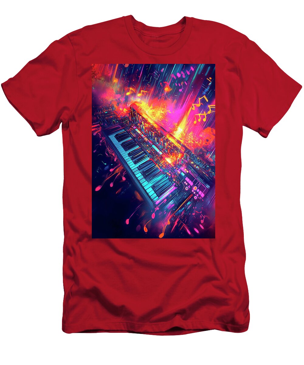Synthwave Electronic Keyboard Art Cortez Schinner T-Shirt