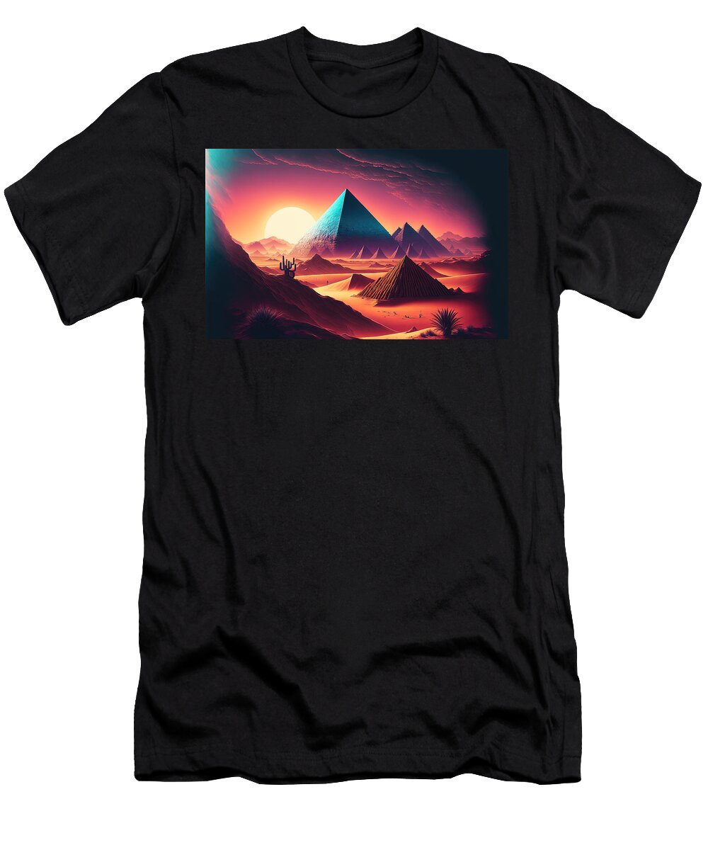 Synthwave Illuminations the Glow of Retro Futurism Paul Konschake T-Shirt