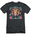 Synthwave Lion a Fusion of Futuristic and Art Nouveau Majesty Dujuan Robertson T-Shirt
