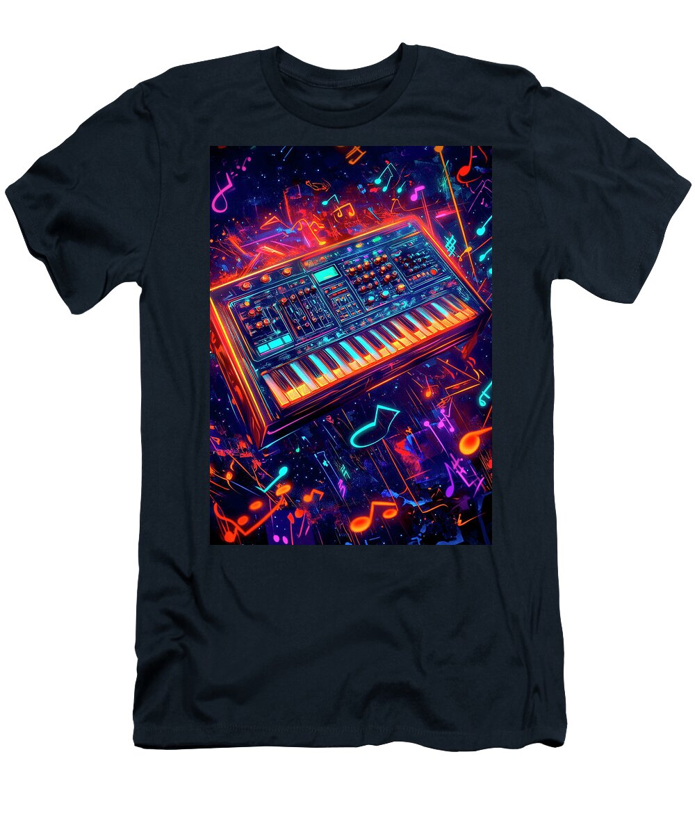 Synthwave Music Keyboard Art Cortez Schinner T-Shirt