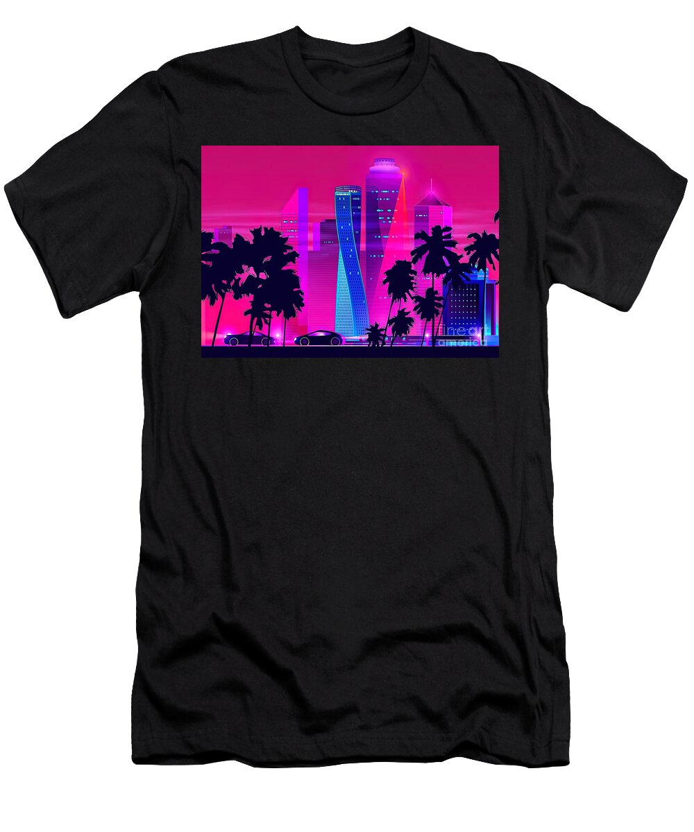 Synthwave Neon City Miami Vice Evie Keeley T-Shirt