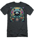 Synthwave Raccoon a Fusion of Futuristic and Art Nouveau Elegance Dujuan Robertson T-Shirt