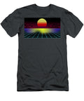 Synthwave Retro Futuristic Ocean Landscape Sunset Mohawkade T-Shirt