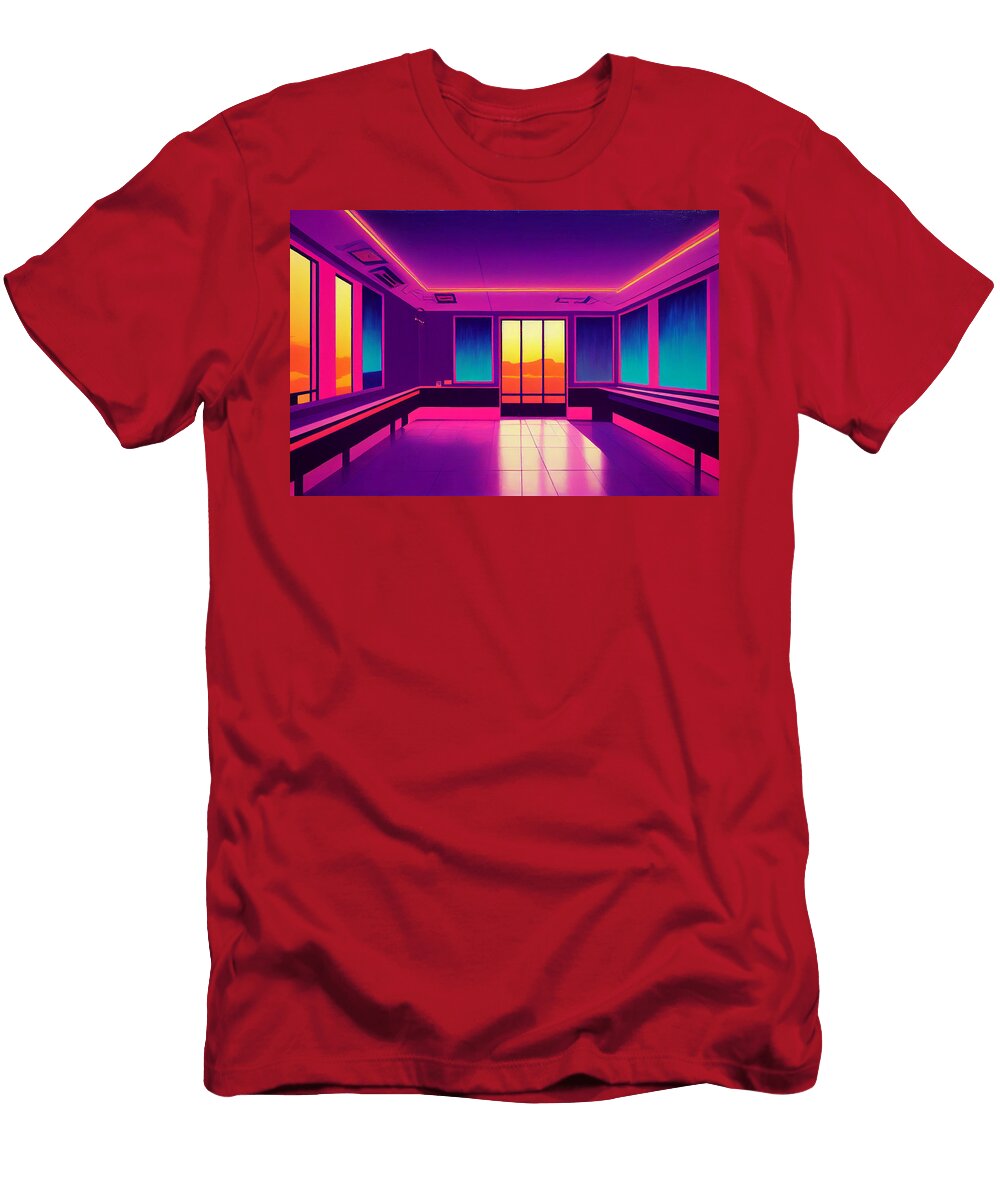 Synthwave Styled Interior in Pink Orange Purple Tones A90430a72d 0436457645 645e9043 A76645563 Timeless Images Archive T-Shirt