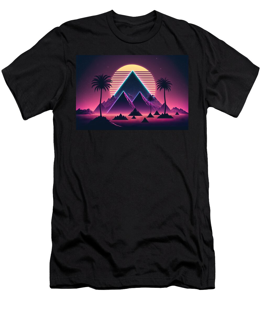 Synthwave Symphony Echoes of the 80s Paul Konschake T-Shirt