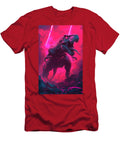 T Rex Dinosaur Roaring Under Neon Pink Lights Milani Wabriele T-Shirt