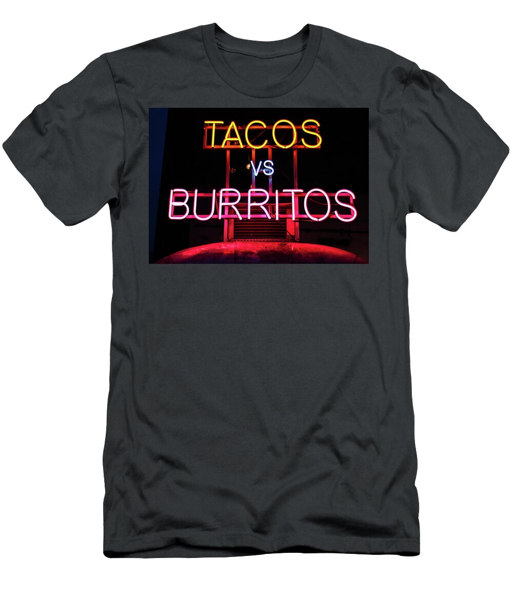 Tacos Vs Burritos Mark Roberts T-Shirt
