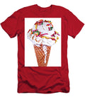 Tall and Colorful Vanilla Ice Cream Cone with Rainbow Sprinkles Kim Testone T-Shirt