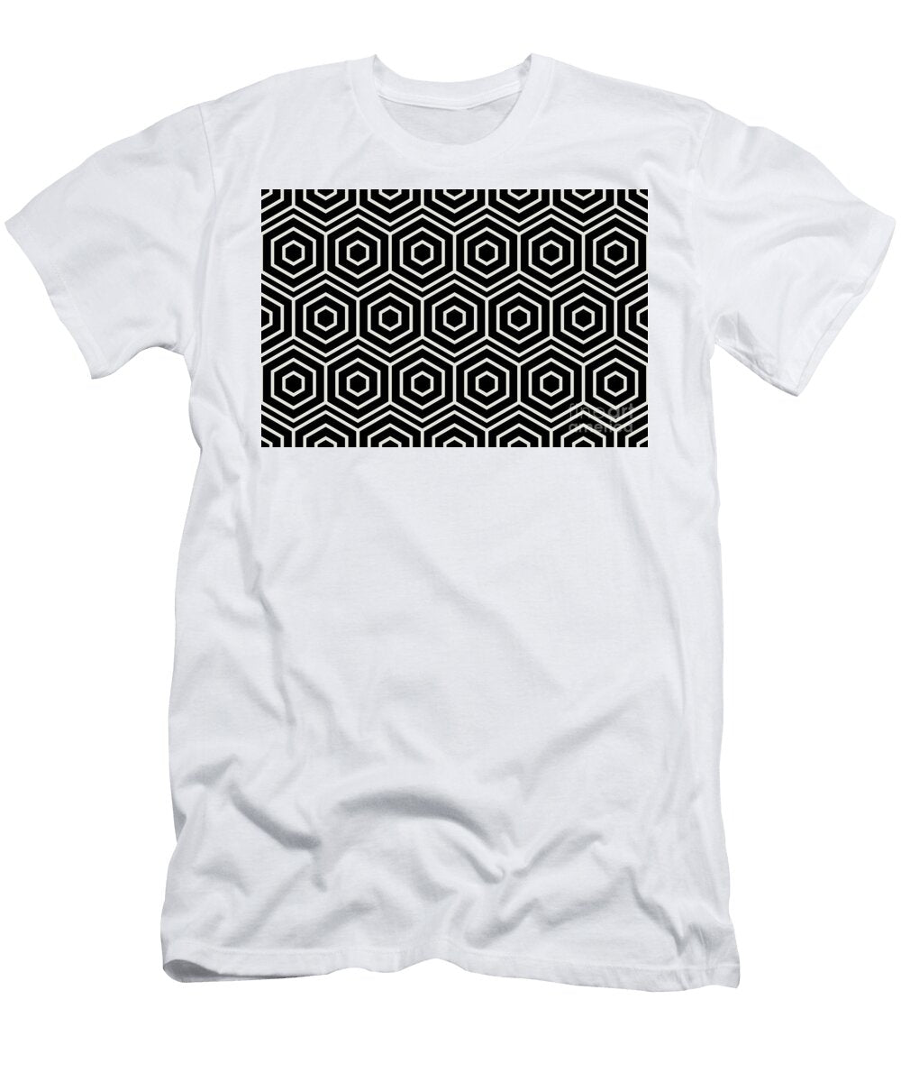Tan and Black Minimal Geometric Line Shape Pattern Petite Pattern Minimal Graphic Designs T-Shirt