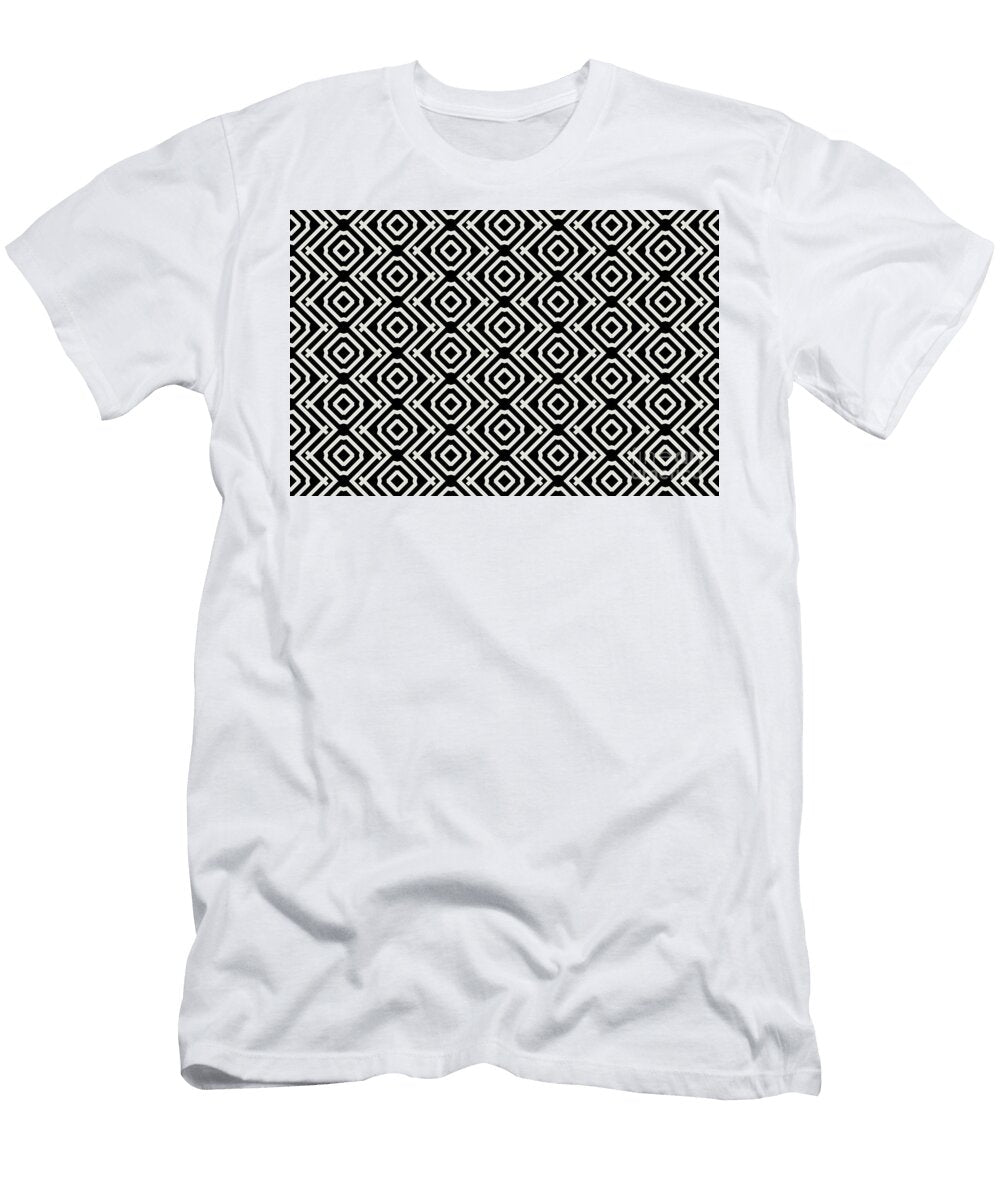 Tan and Black Vertical Stripe Diamond Pattern Petite Pattern Minimal Graphic Designs T-Shirt