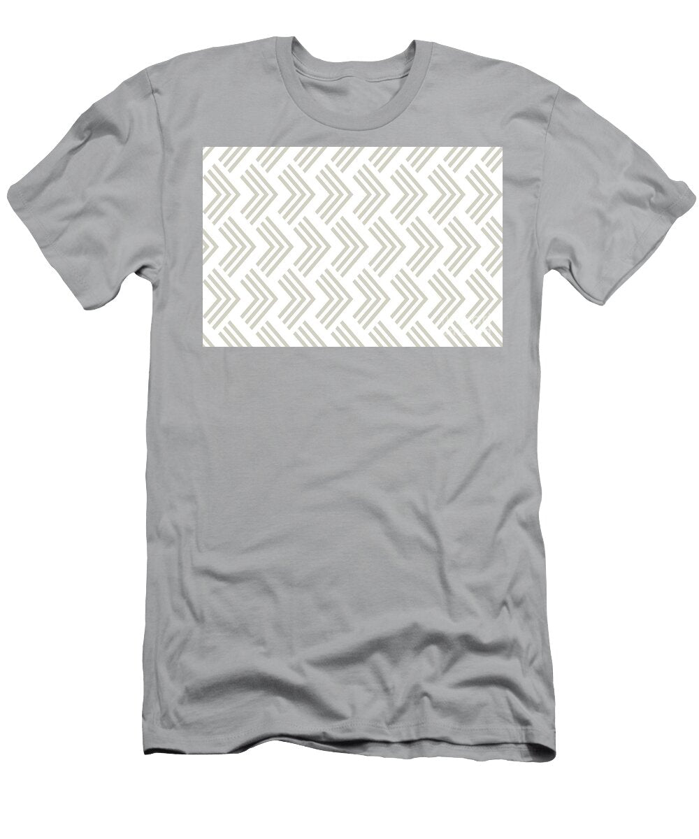Tan and White Art Deco Chevron Rhombus Pattern Petite Pattern Minimal Graphic Designs T-Shirt