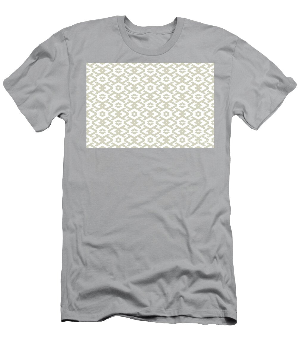 Tan and White Art Deco Geometric Shape Pattern Pairs De 2022 Popular Color Doric White Det641 Petite Pattern Minimal Graphic Designs T-Shirt