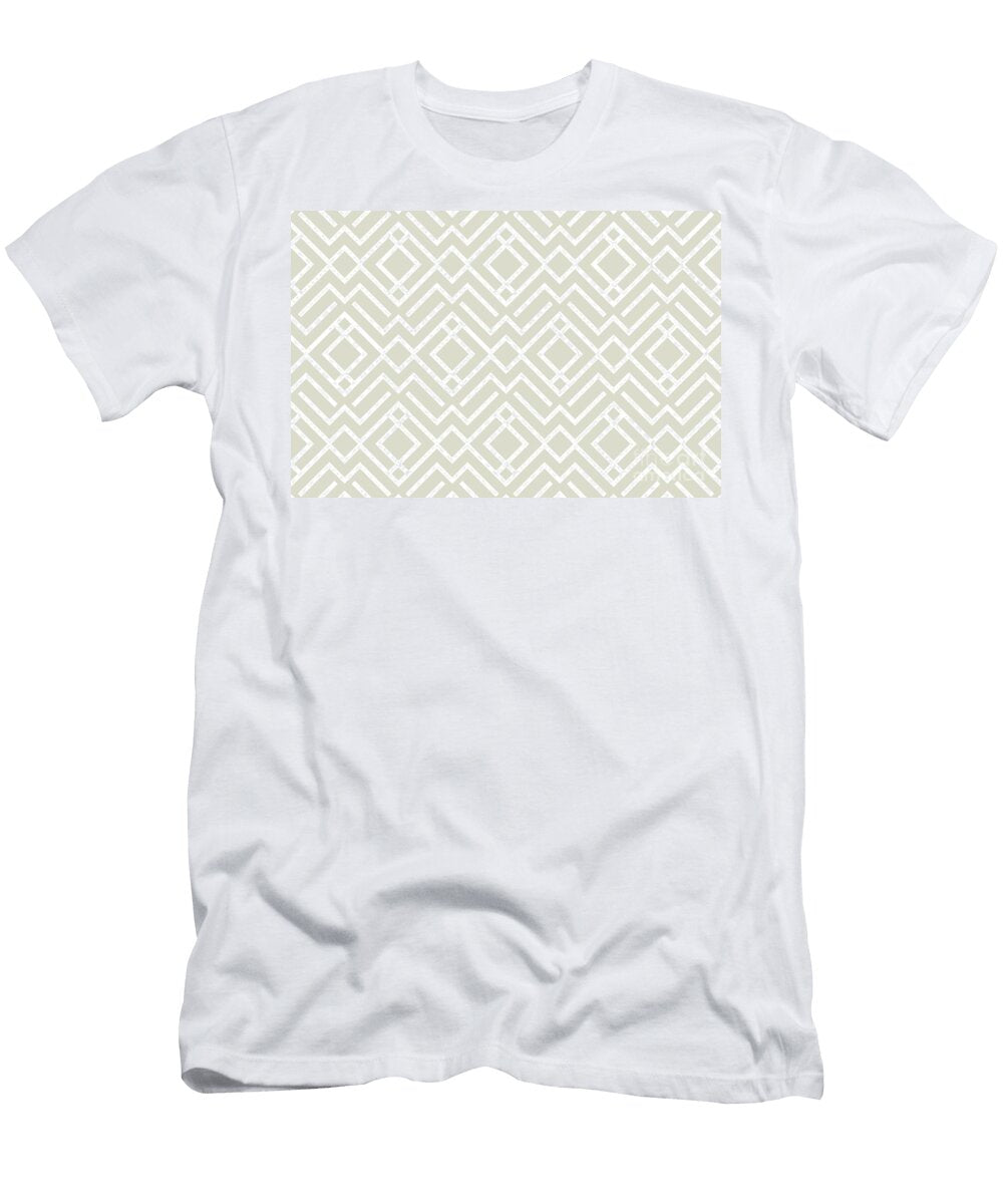 Tan and White Chevron Stripe Diamond Pattern Petite Pattern Minimal Graphic Designs T-Shirt