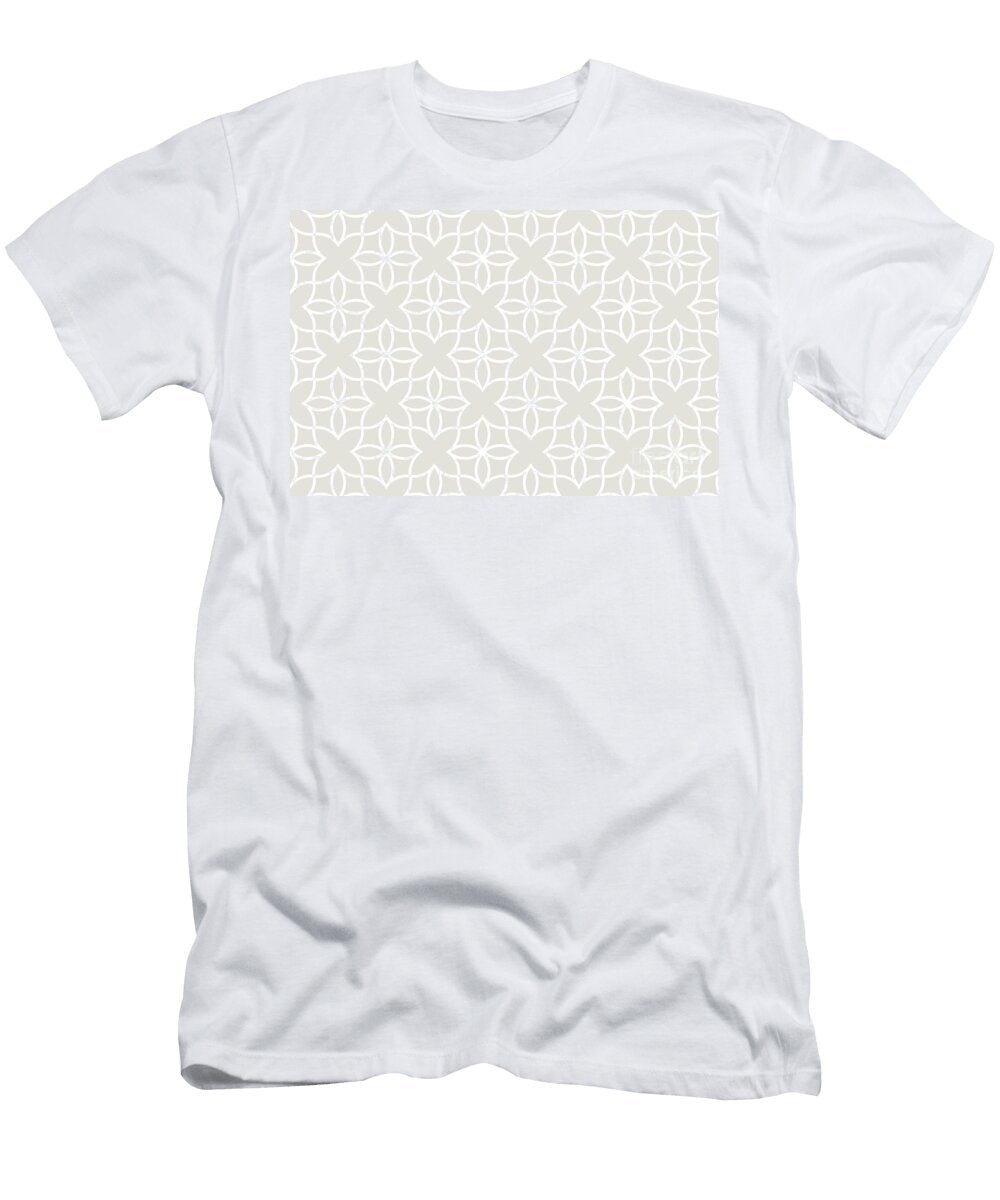 Tan and White Minimal Line Art Pattern 4 Flower Petite Pattern Minimal Graphic Designs T-Shirt