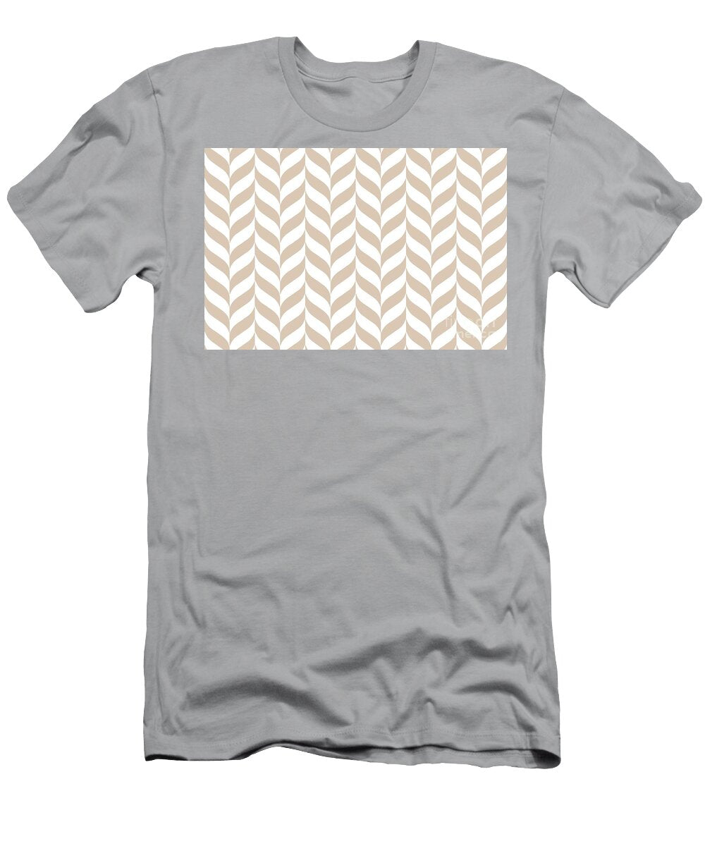 Tan and White Pretty Herringbone Pattern Petite Pattern Minimal Graphic Designs T-Shirt