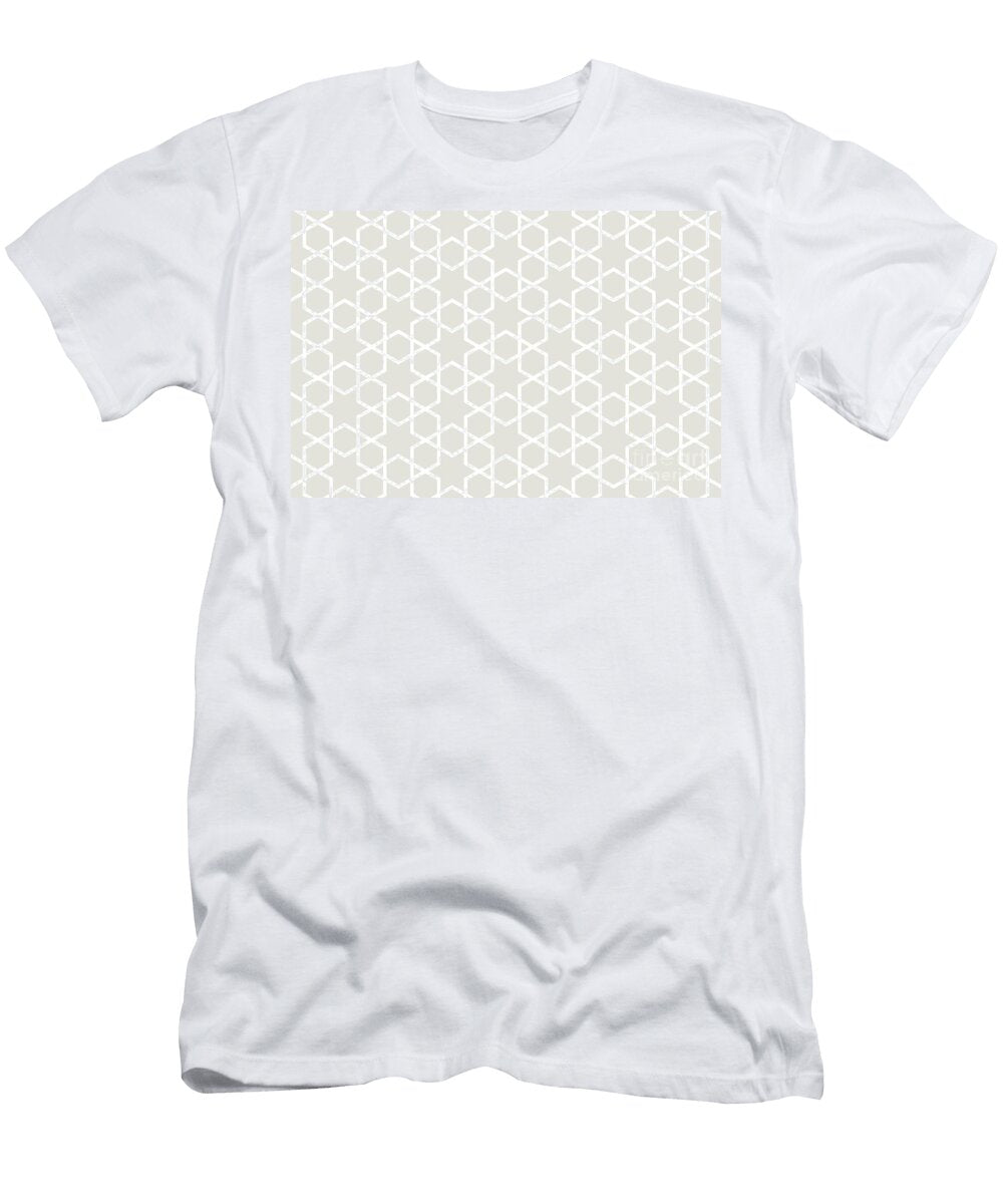 Tan and White Tessellation Line Pattern 14 Petite Pattern Minimal Graphic Designs T-Shirt