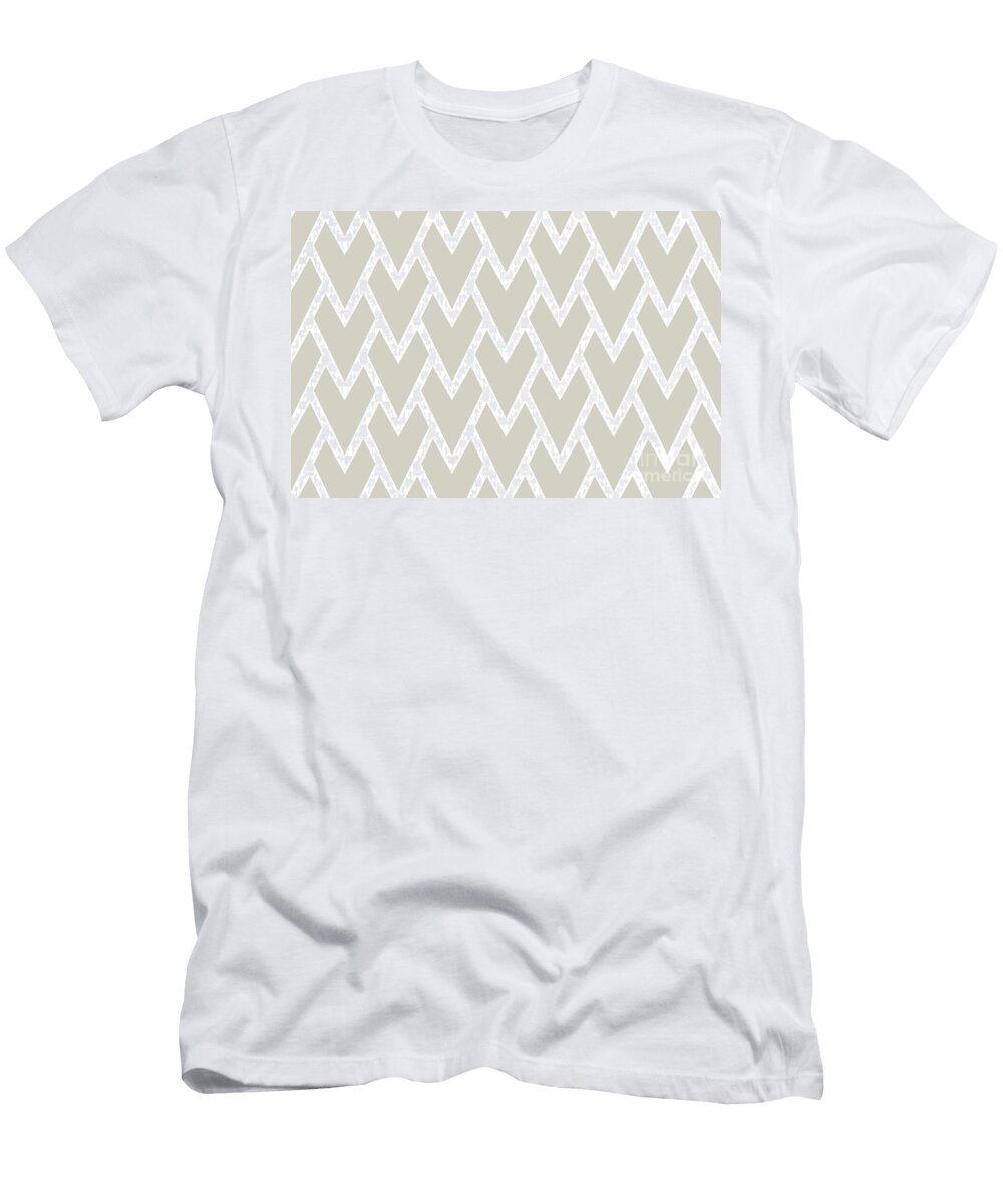 Tan and White Tessellation Line Pattern 17 Petite Pattern Minimal Graphic Designs T-Shirt