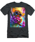 Tarsier with Oversized Glasses Tropical Flowers Colorful Artwork Tarsier Big Eyed Tarsier Clutching Elmer Powers T-Shirt