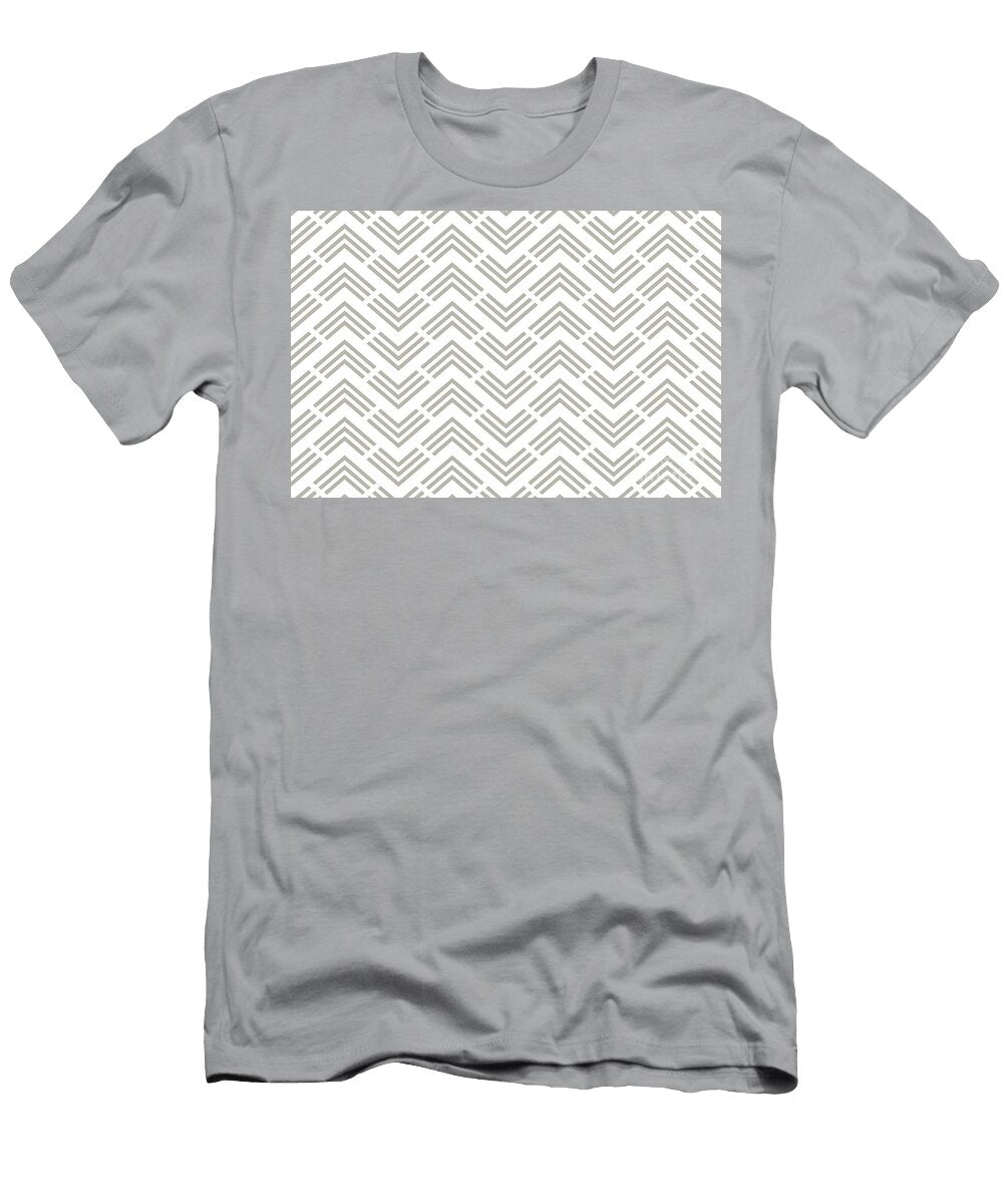 Taupe and White Chevron Rhombus Arrow Pattern Pairs De 2022 Trending Color Reclaimed Wood Det625 Petite Pattern Minimal Graphic Designs T-Shirt