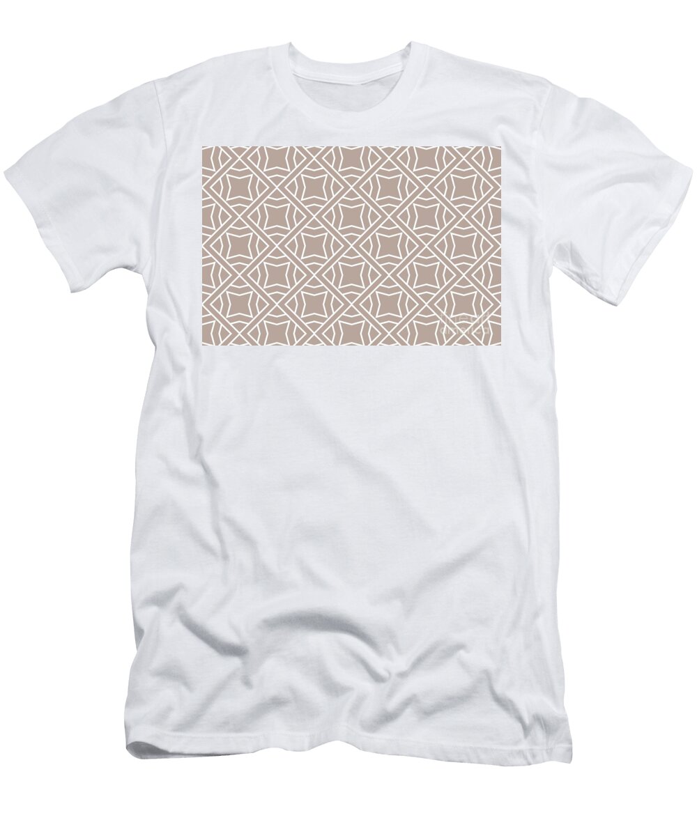 Taupe and White Stripe Cube Tile Pattern 2 Pairs De 2022 Trending Color Frontier Land De6074 Petite Pattern Minimal Graphic Designs T-Shirt