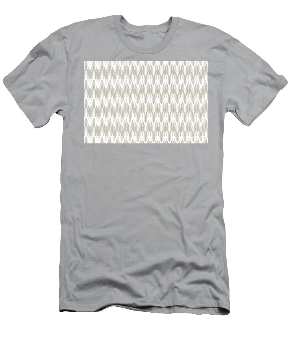 Taupe and White Striped Chevron Ripple Pattern Pairs Diamond Vogel 2022 Popular Colour Palatine 0370 Petite Pattern Minimal Graphic Designs T-Shirt