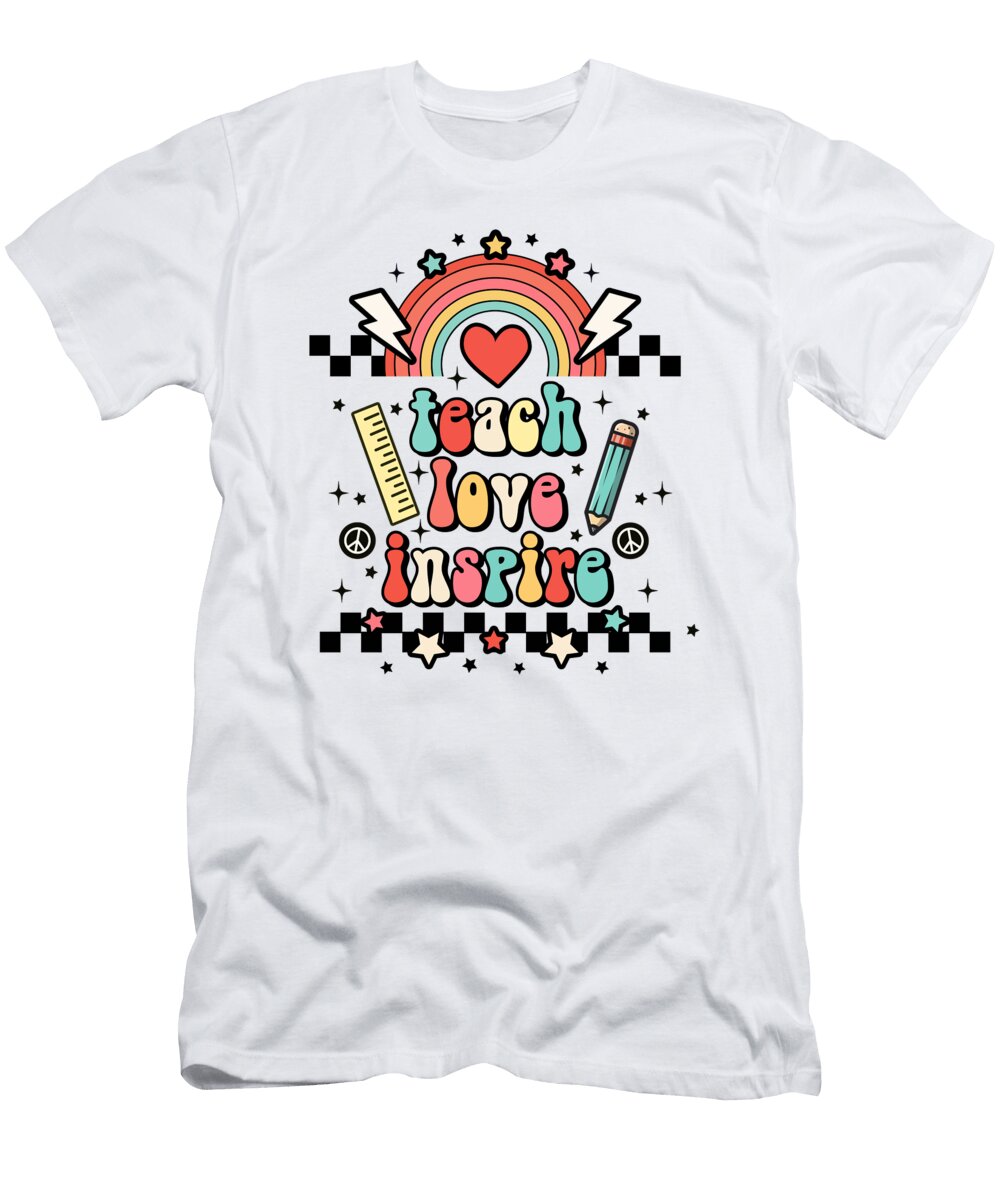 Teach Love Inspire School 80s Retro Art Licensed Art T-Shirt