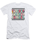 Teacher Repeating Retro Fonts 90s Design Licensed Art T-Shirt