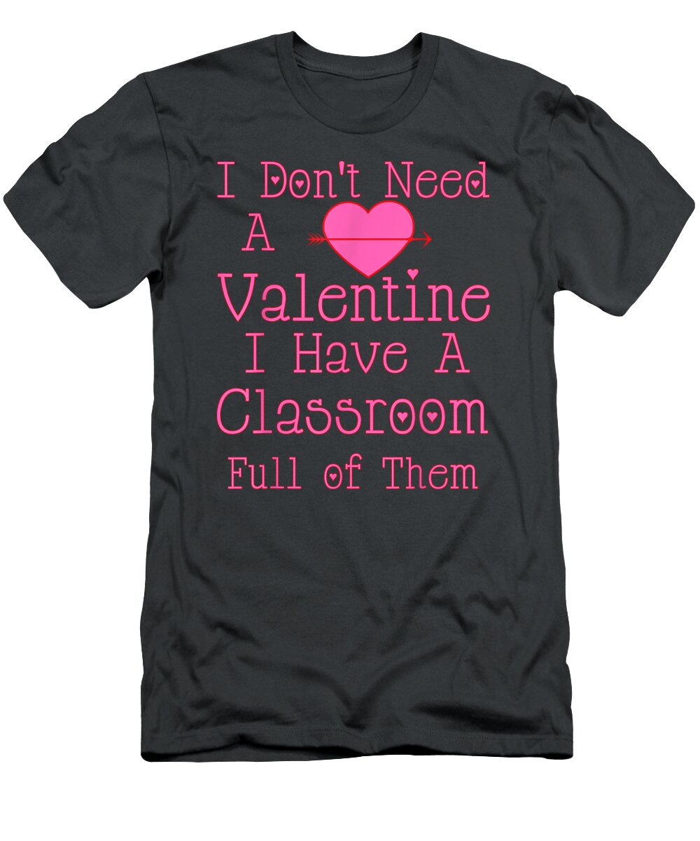 Teacher Valentines Day Funny Classroom School Daliaw Hamda T-Shirt