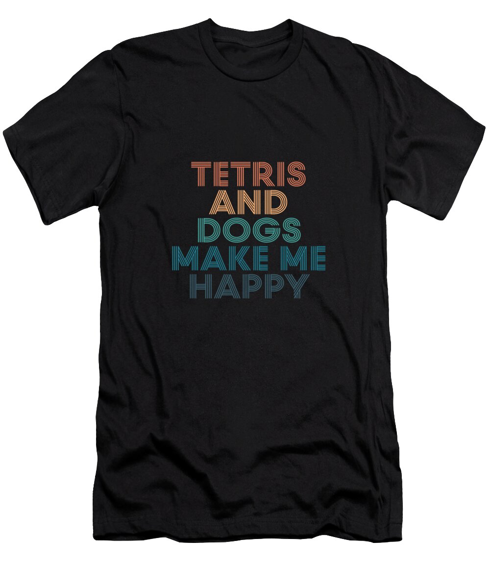 Tetris and Dogs Make Me Happy Gift for Tetris and Dogs Fans Kendo T-Shirt