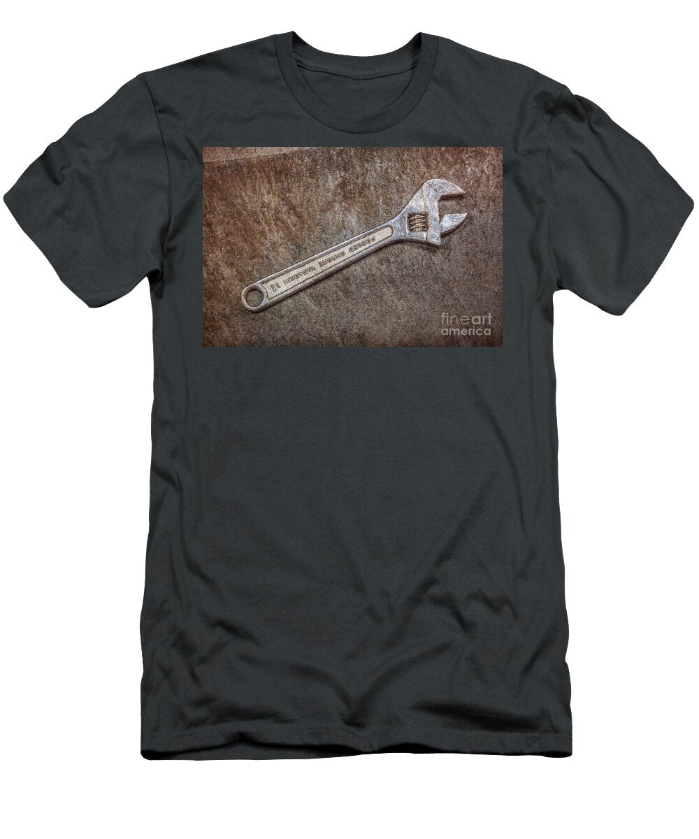 Textured Cresent Wrench on Slate Randy Steele T-Shirt