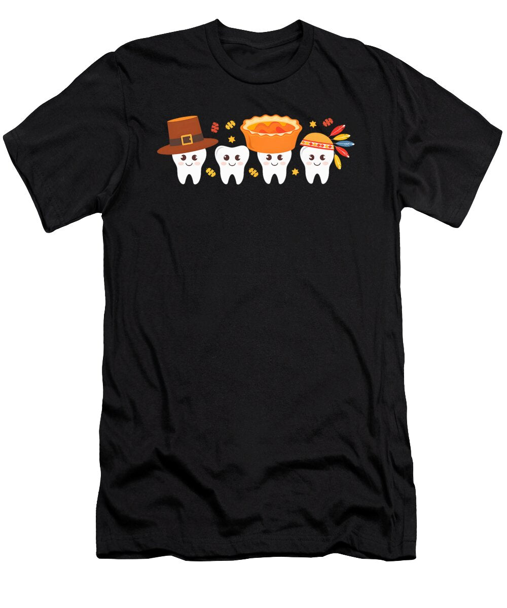 Thanksgiving Dental Tooth Characters Dentist Studi Alex T-Shirt