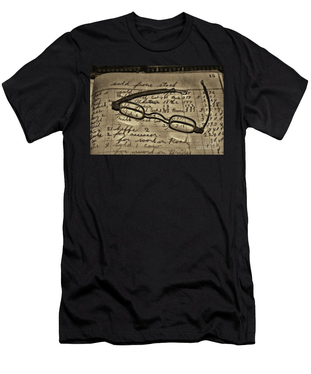 The Accountants Book in Sepia Paul Ward T-Shirt