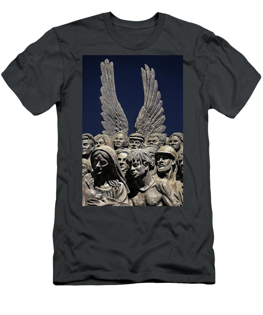 The Angels Unawares By Timothy Schmalz Statues Portrait Part V Soraya Dapuzzo T-Shirt