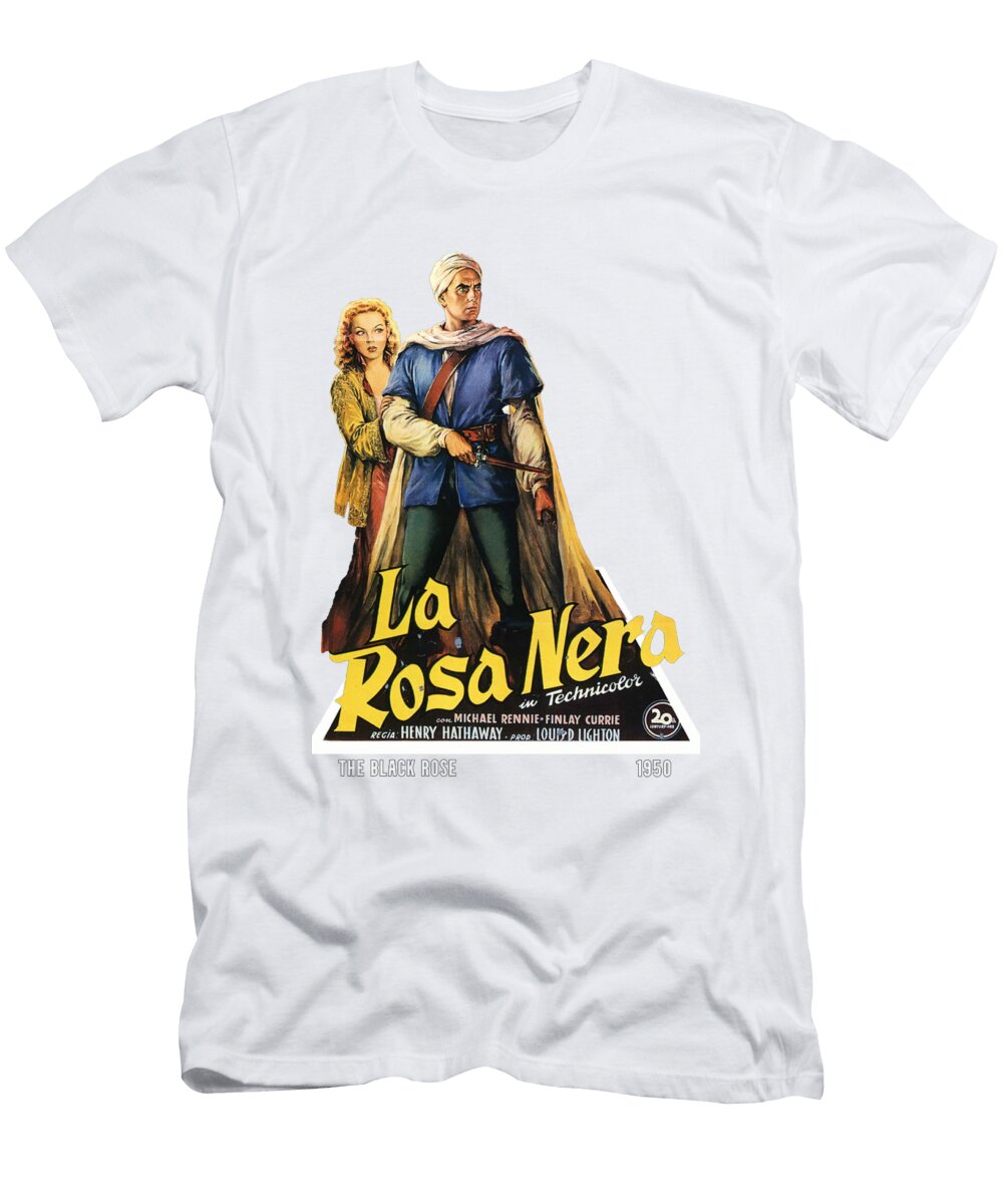 The Black Rose 1950 3d Movie Poster Stars on Art T-Shirt