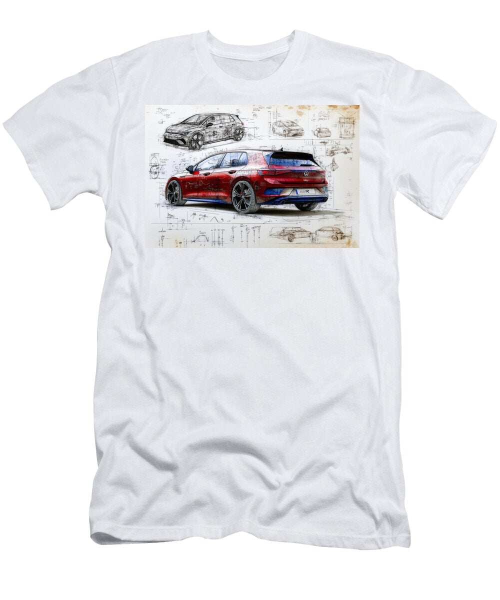 The Blueprint of the Golf Rs Evolution Frederick Vellani T-Shirt