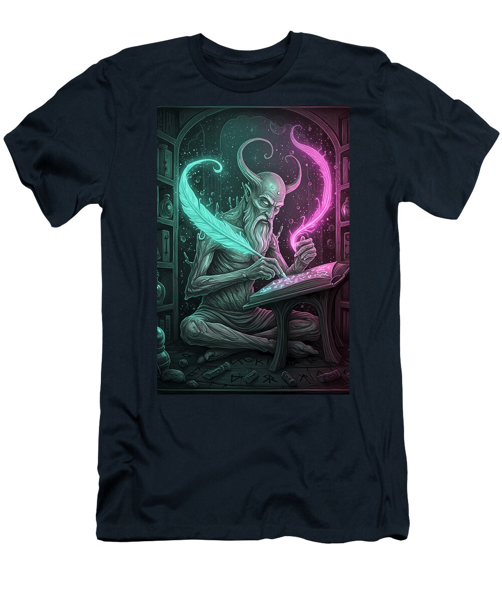 The Cosmic Scribe Ancient Demon Librarian Alvin Barfield T-Shirt