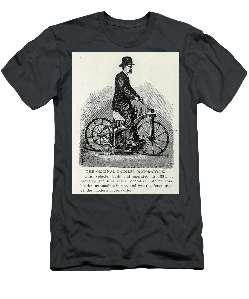 The First Motorcycle 1885 Ap3 Historic Illustrations T-Shirt