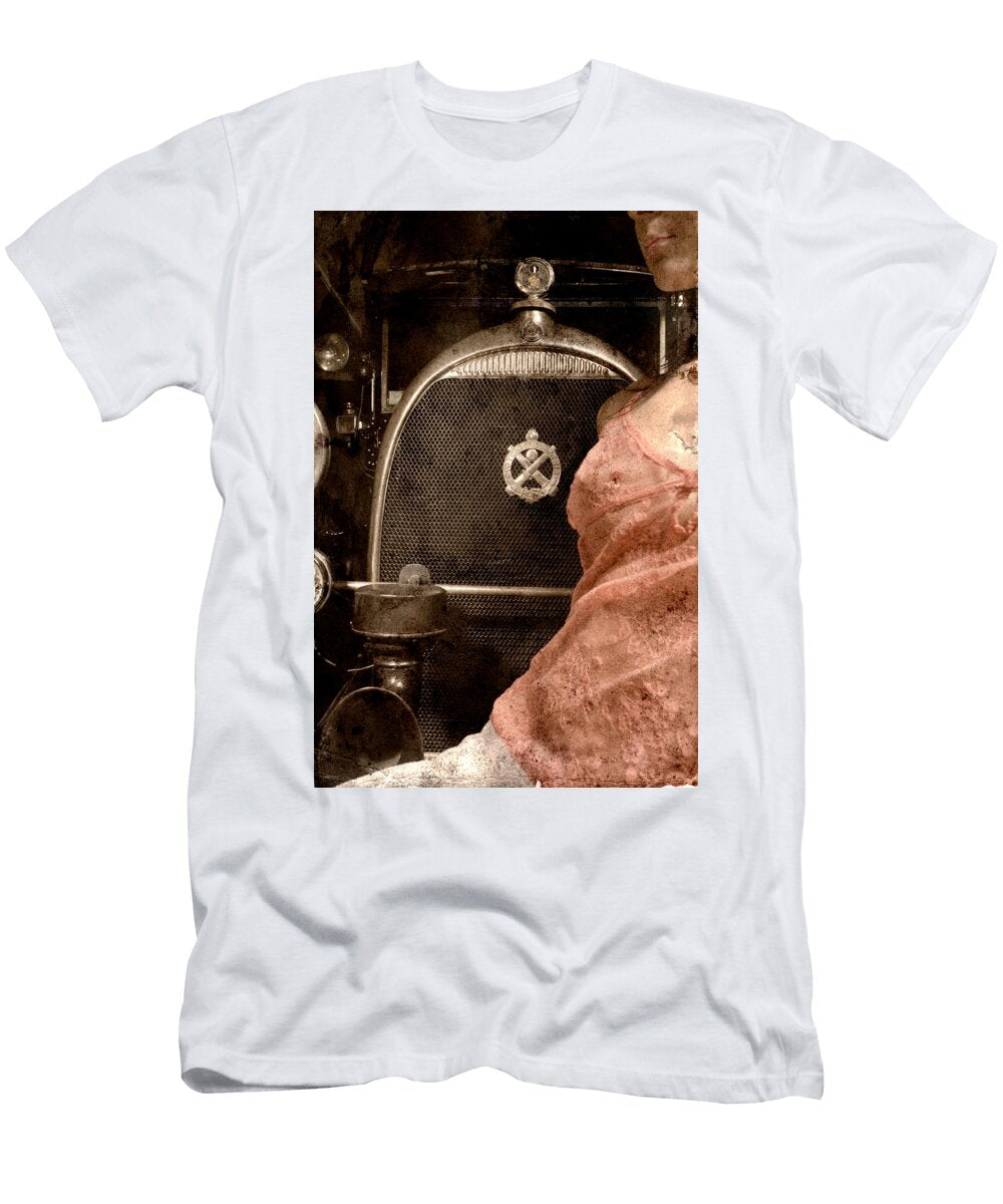 The Girl on the Background of Vintage Car Andrey Godyaykin T-Shirt