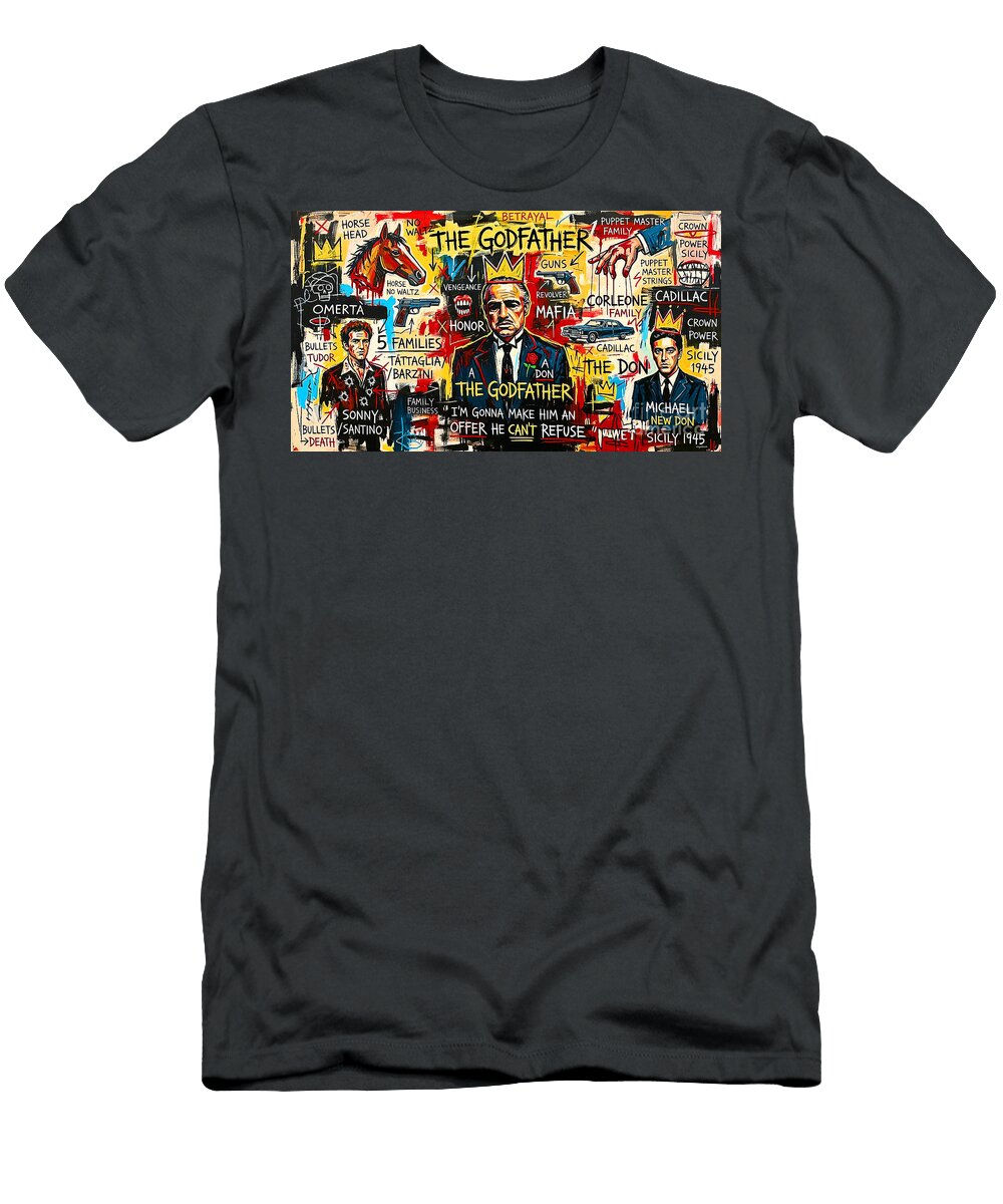 The Godfather Inspired By the Style of Jean Michel Basquiat 20260426a Wingsdomain Art and Photography T-Shirt