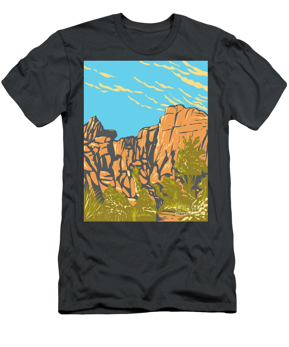 The Great Burrito Rock Formation in the Real Hidden Valley Area of Joshua Tree National Park California Wpa Poster Art Aloysius Patrimonio T-Shirt