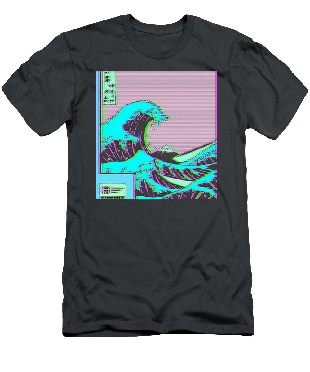 The Great Wave Off Vaporwave Kanagawa Sibainu T-Shirt