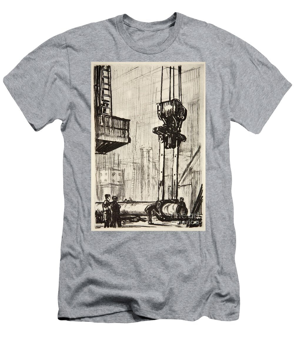 The Gun Pit the Great Clutches of the Crane Illustration From the Western Front 1917 David Muirhead Bone T-Shirt